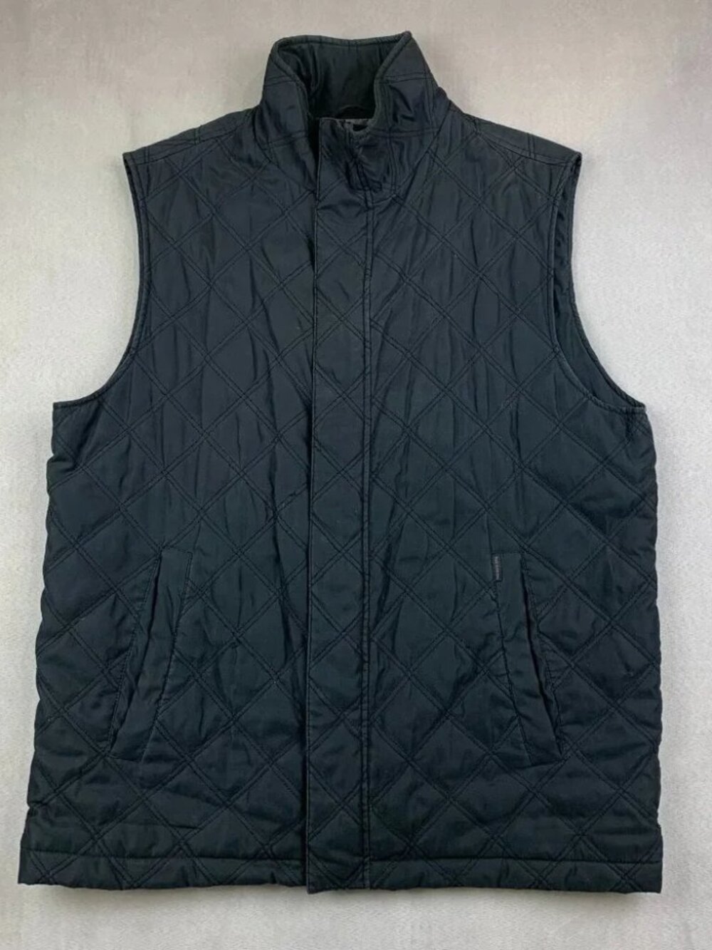Paul & Shark Mens Vest Medium Black Quilted Full Zip Sleeveless Jacket Italy